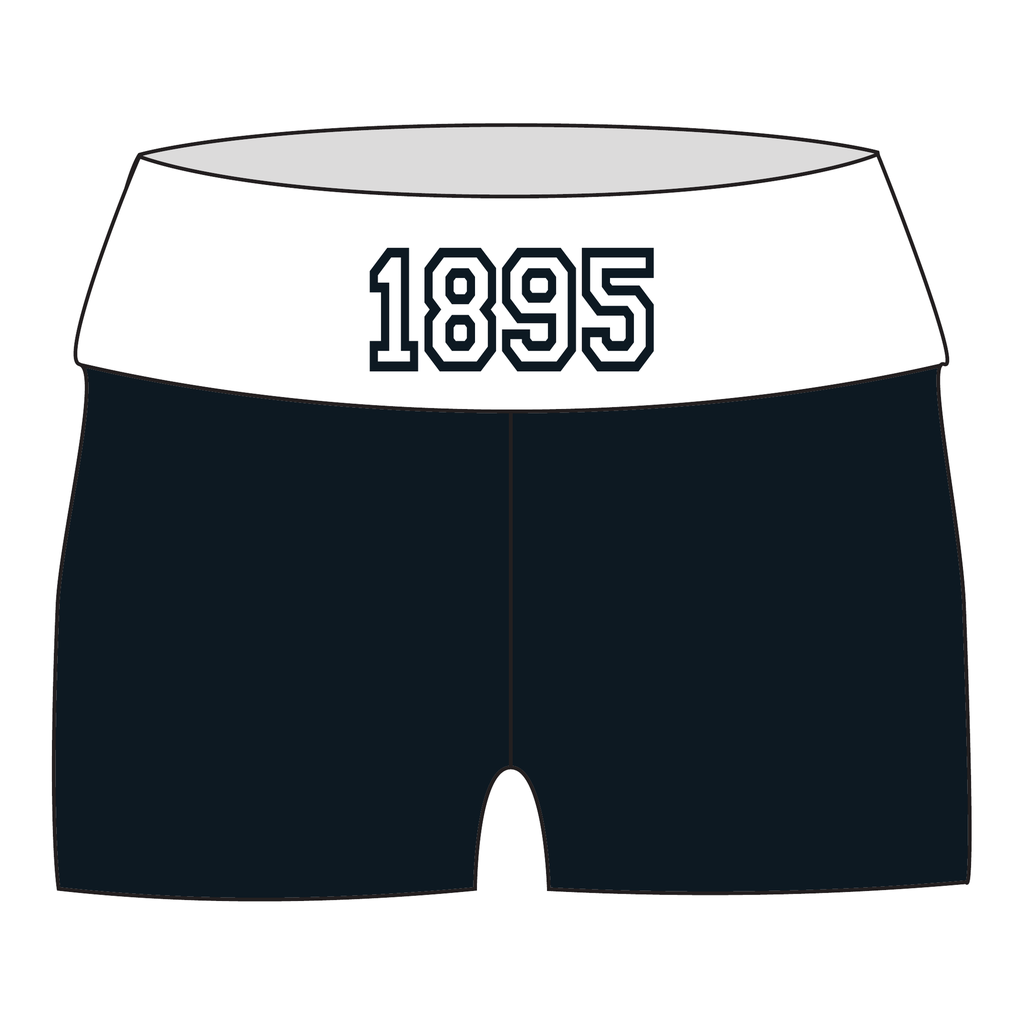 Chi Omega Fold Over Shorts — Black & White