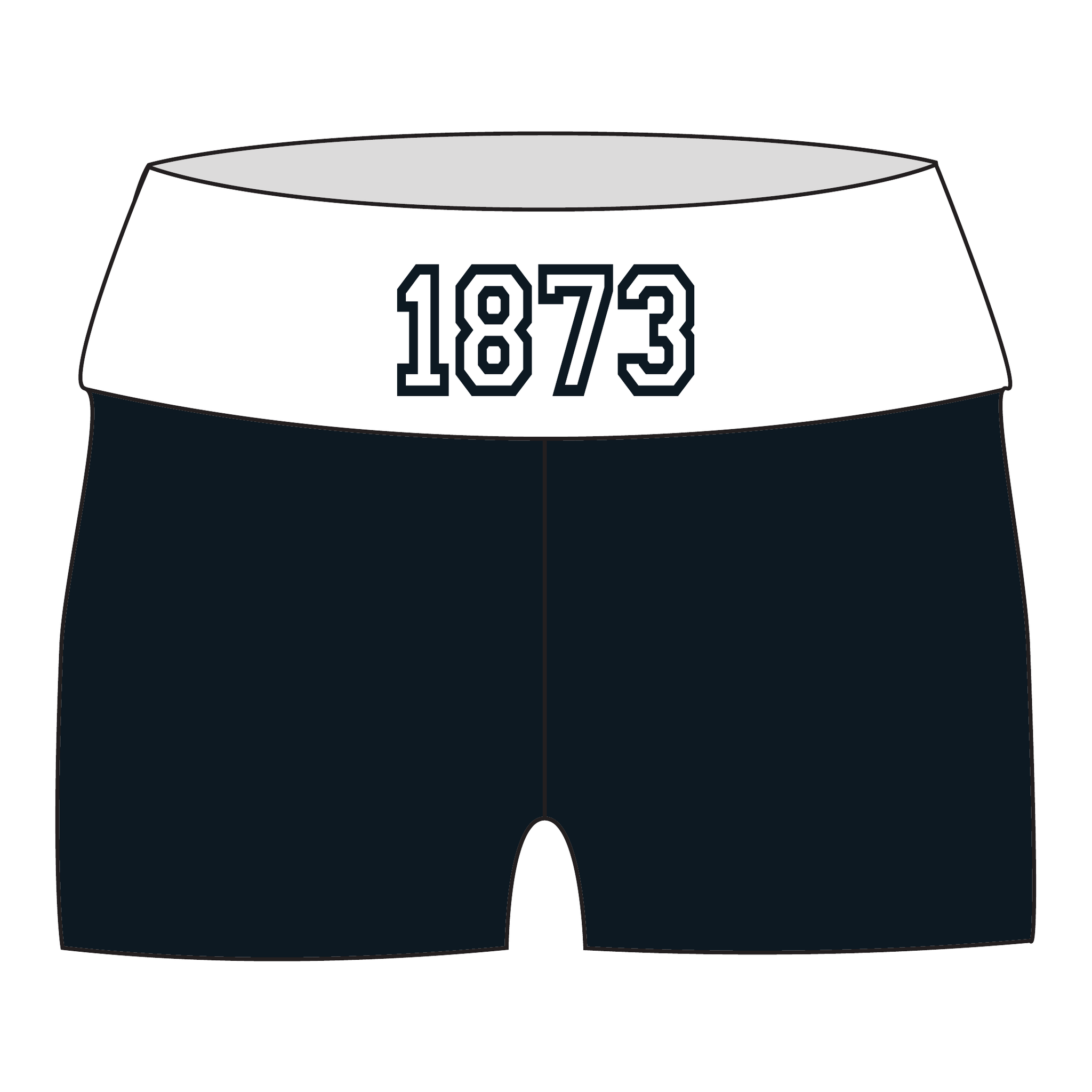 Delta Gamma Fold Over Shorts — Black & White