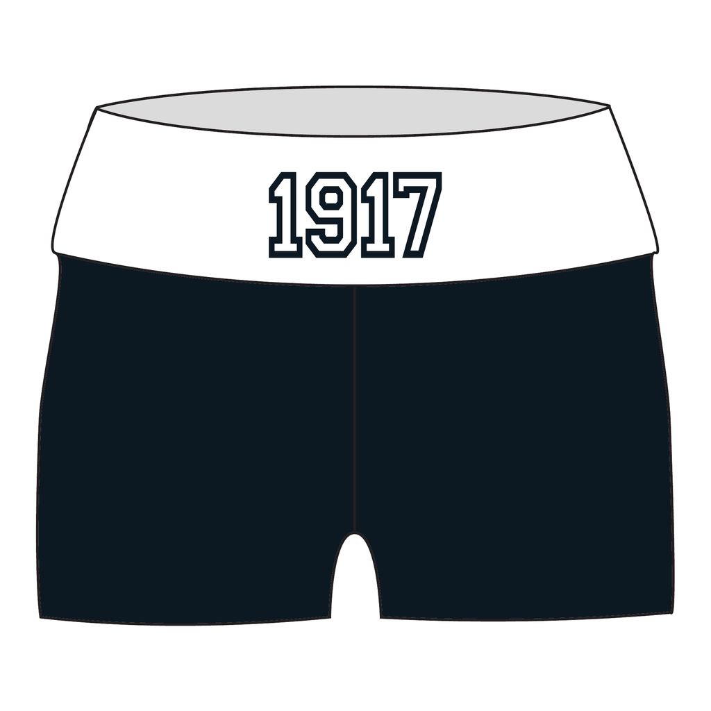 Delta Phi Epsilon Fold Over Shorts — Black & White