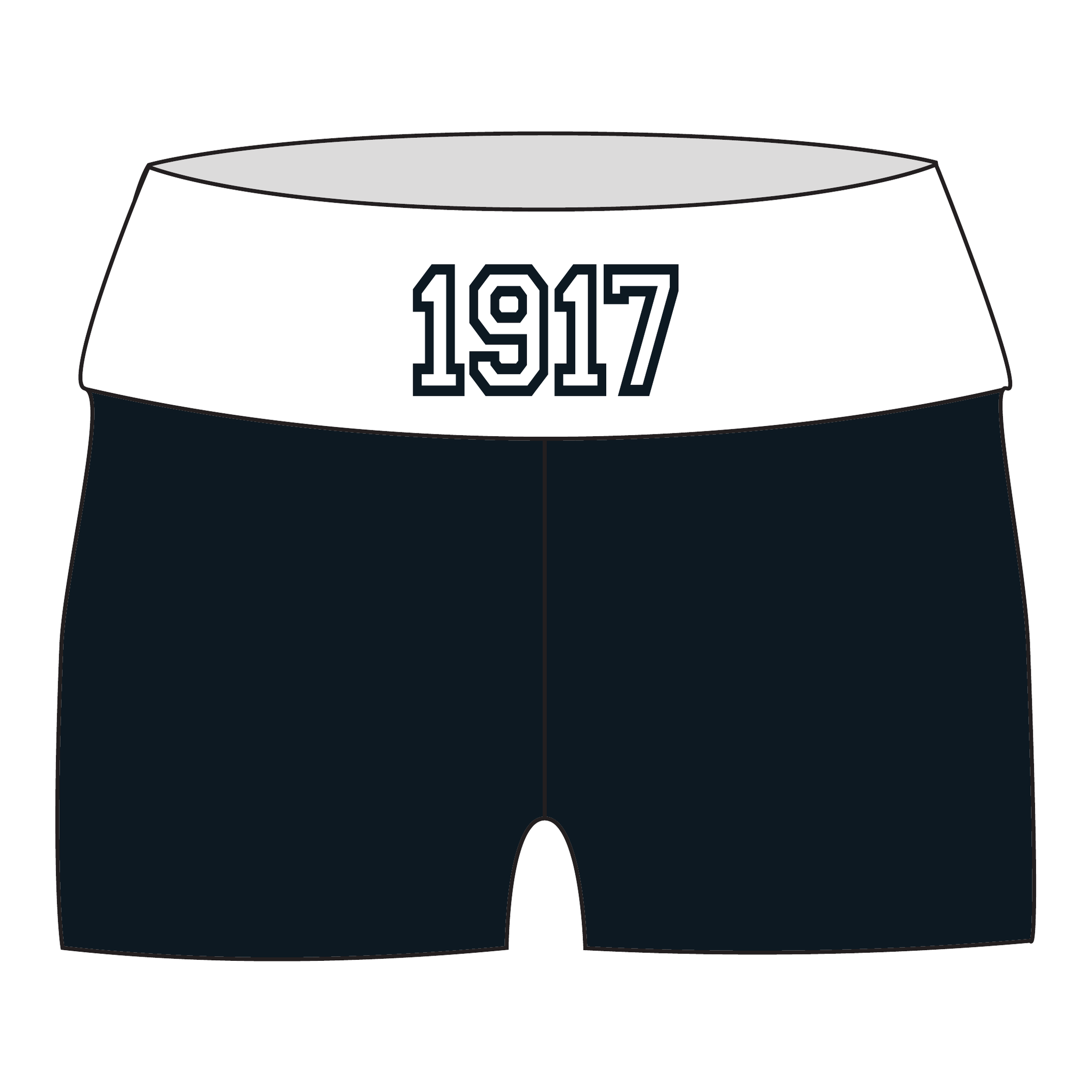 Delta Phi Epsilon Fold Over Shorts — Black & White