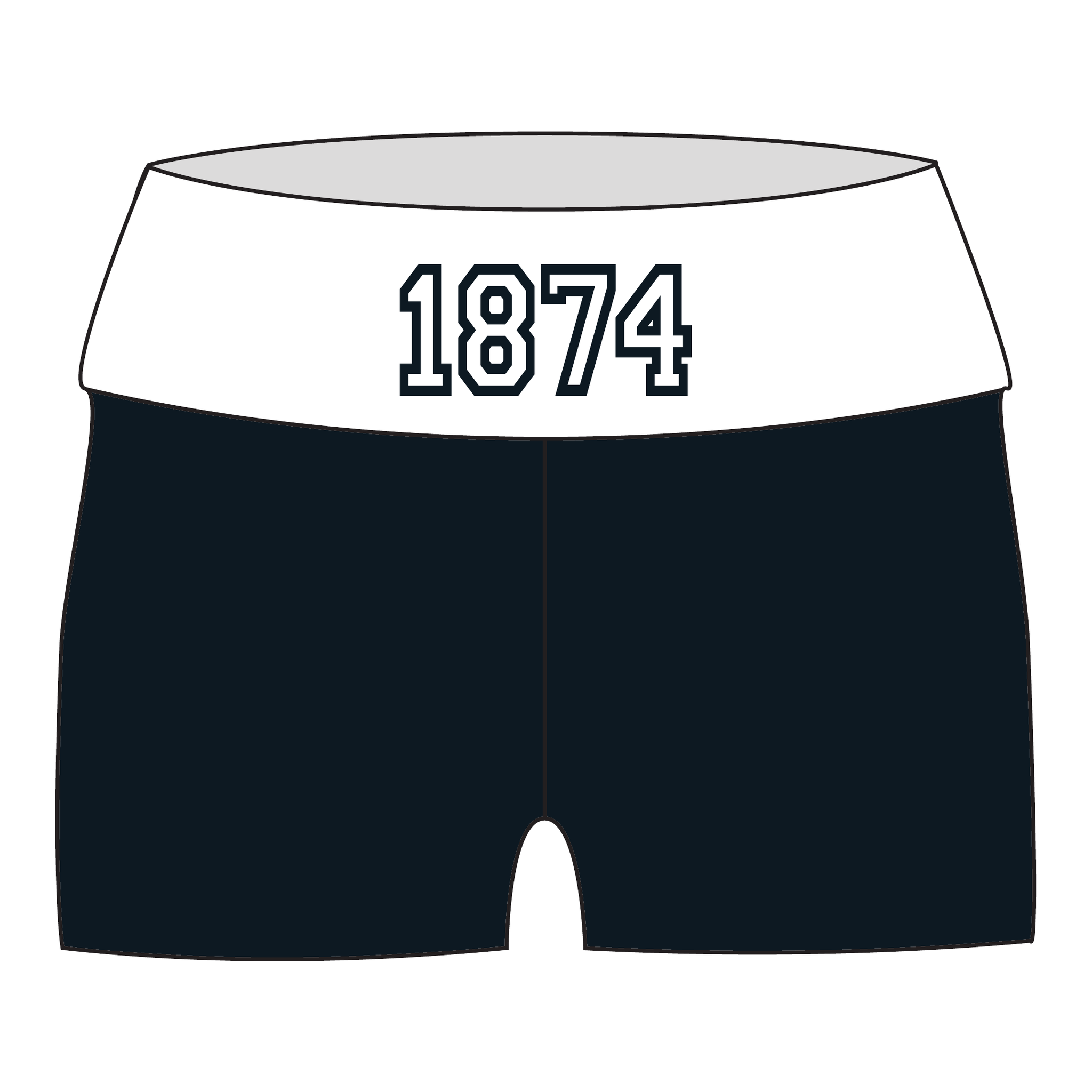 Gamma Phi Beta Fold Over Shorts — Black & White