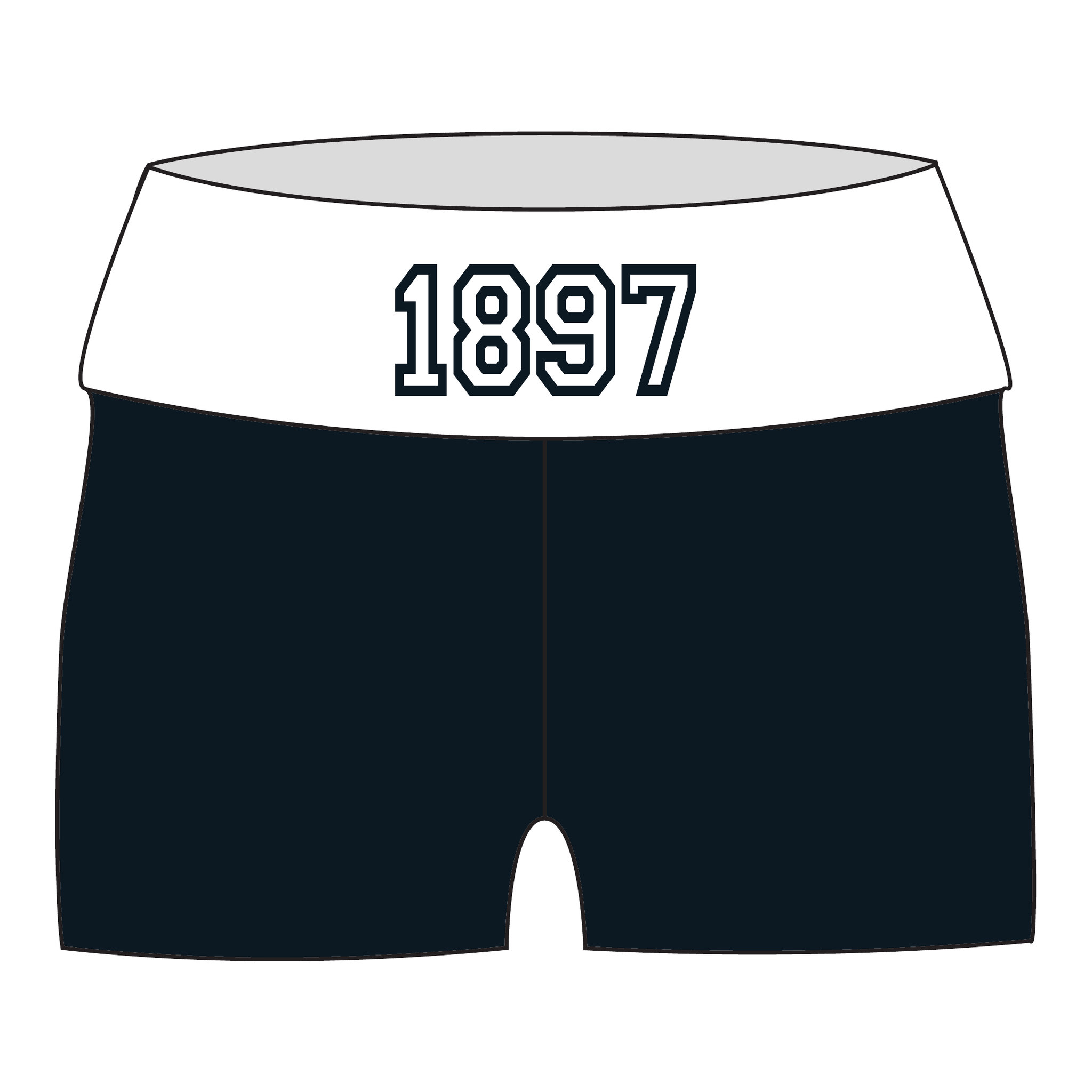 Kappa Delta Fold Over Shorts — Black & White