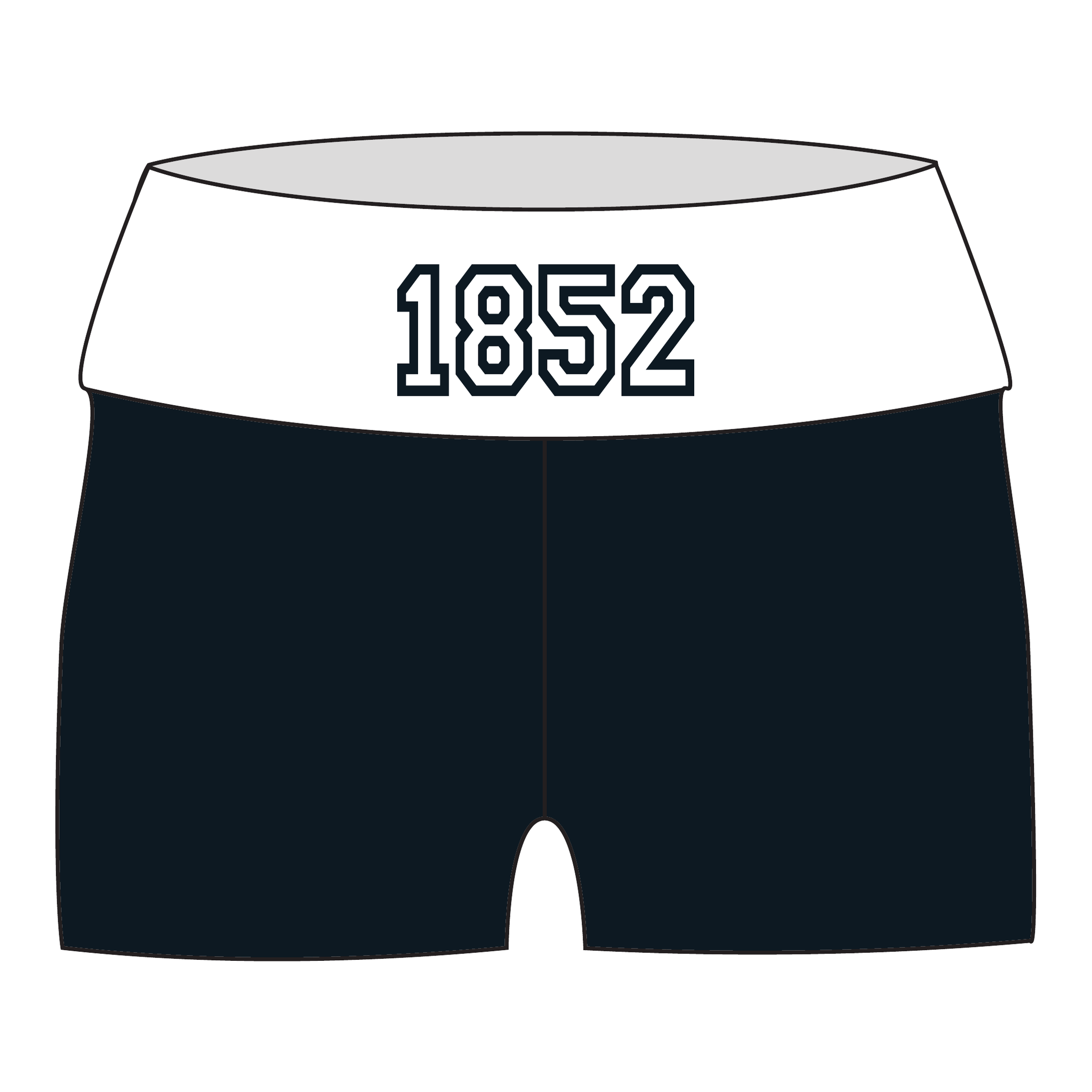 Phi Mu Fold Over Shorts — Black & White