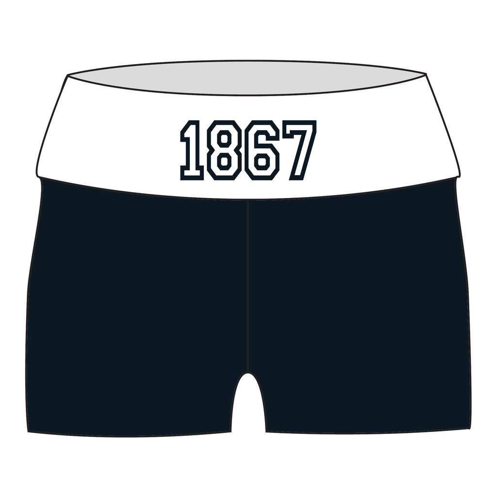 Pi Beta Phi Fold Over Shorts — Black & White