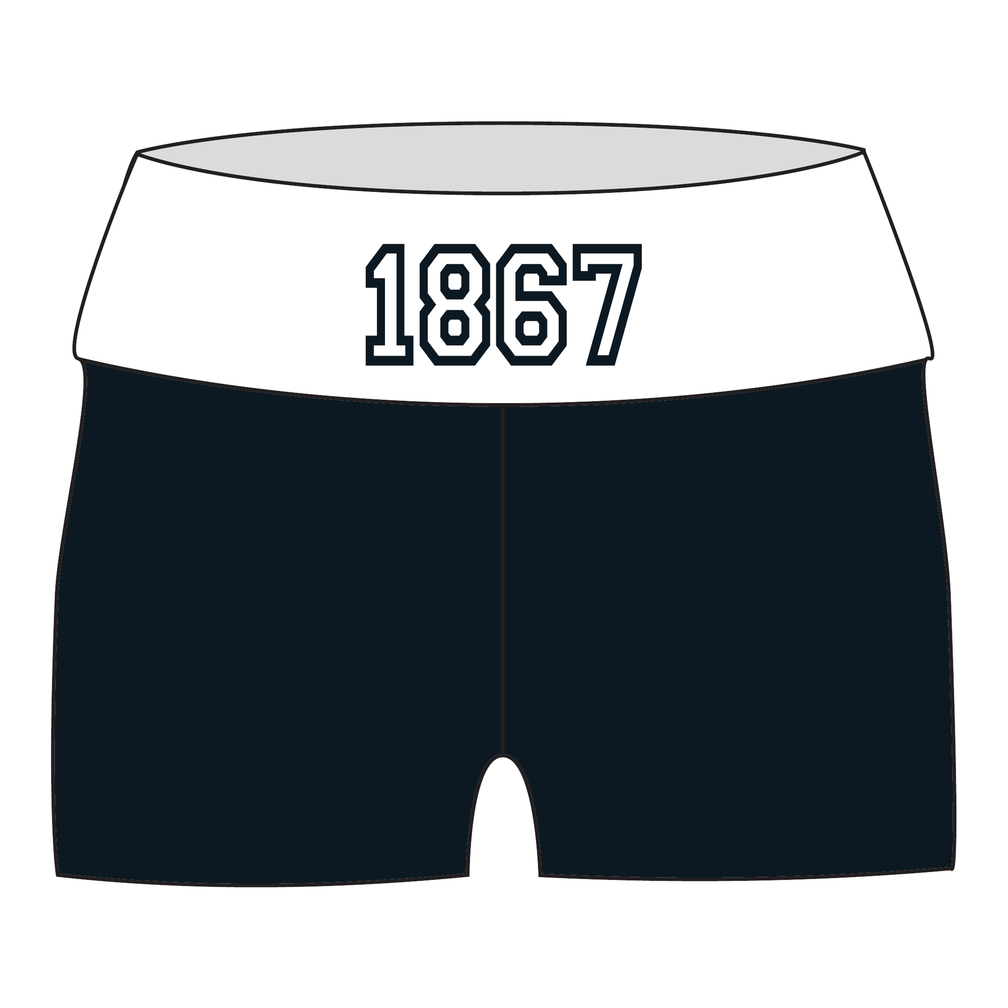 Pi Beta Phi Fold Over Shorts — Black & White