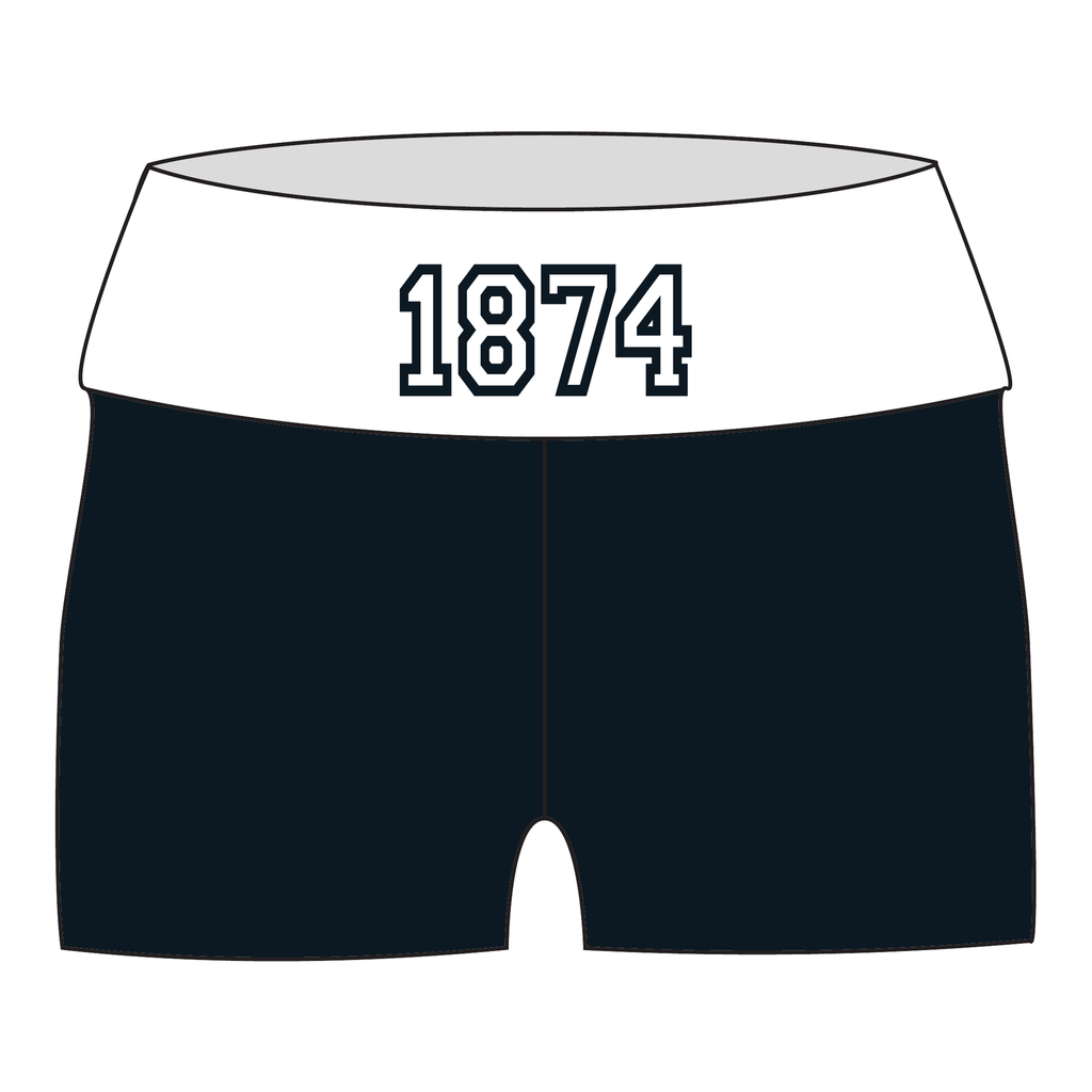 Sigma Kappa Fold Over Shorts — Black & White