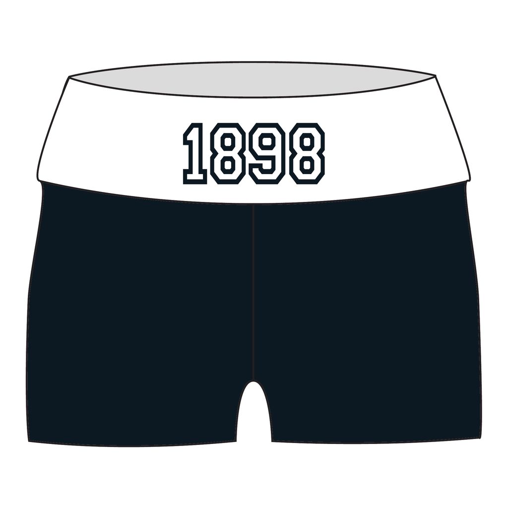 Sigma Sigma Sigma Fold Over Shorts — Black & White