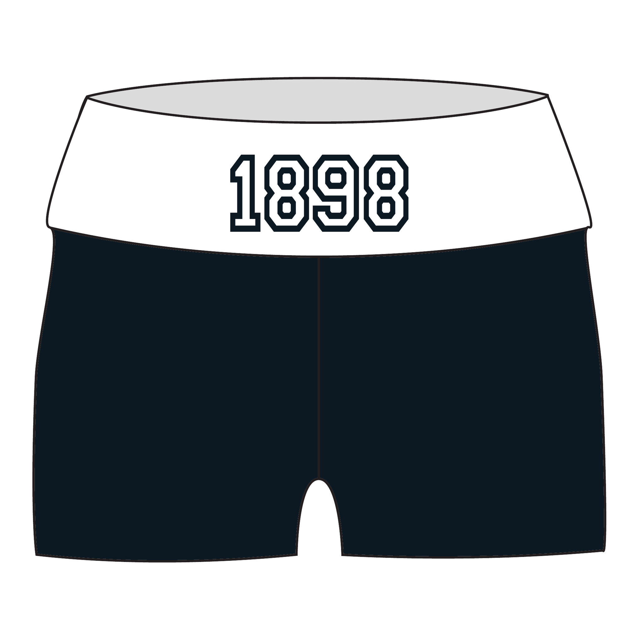Sigma Sigma Sigma Fold Over Shorts — Black & White