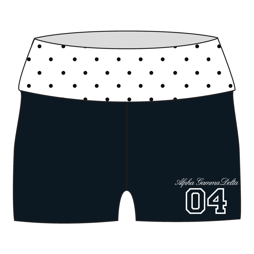 Alpha Gamma Delta Fold Over Shorts — Polka Dot