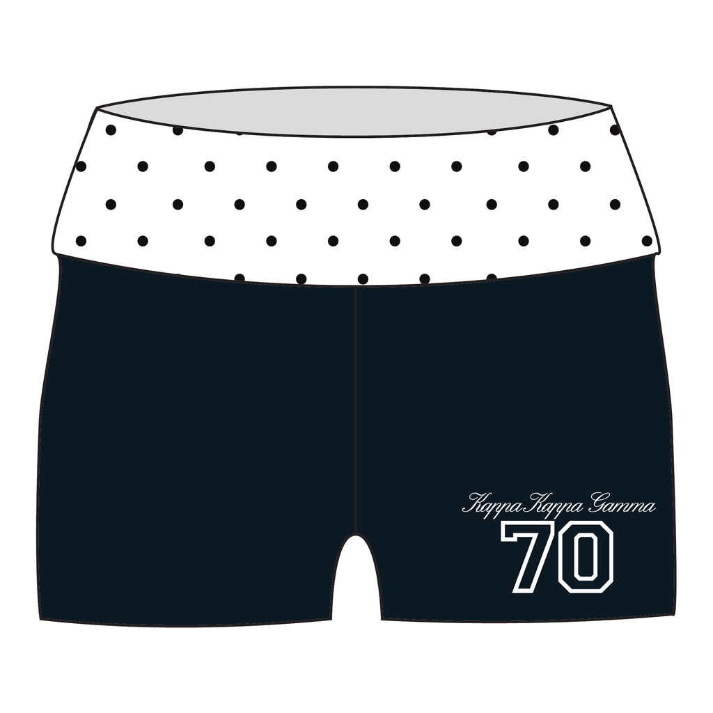 Kappa Kappa Gamma Fold Over Shorts — Polka Dot