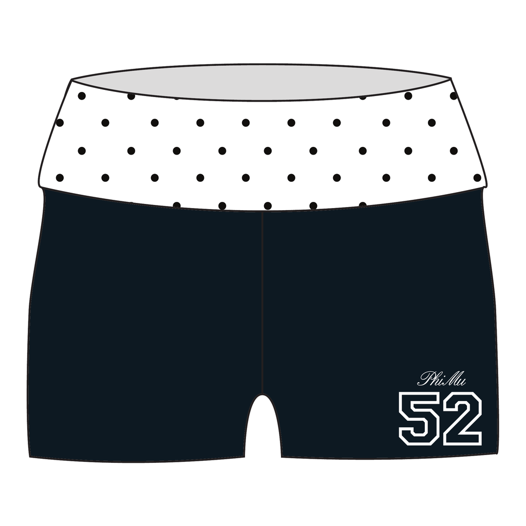 Phi Mu Fold Over Shorts — Polka Dot