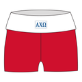 Alpha Chi Omega Fold Over Shorts — White & Red