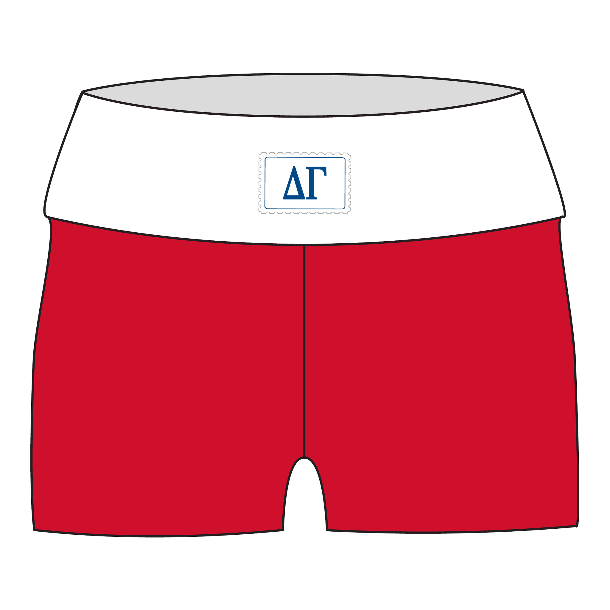 Delta Gamma Fold Over Shorts — White & Red