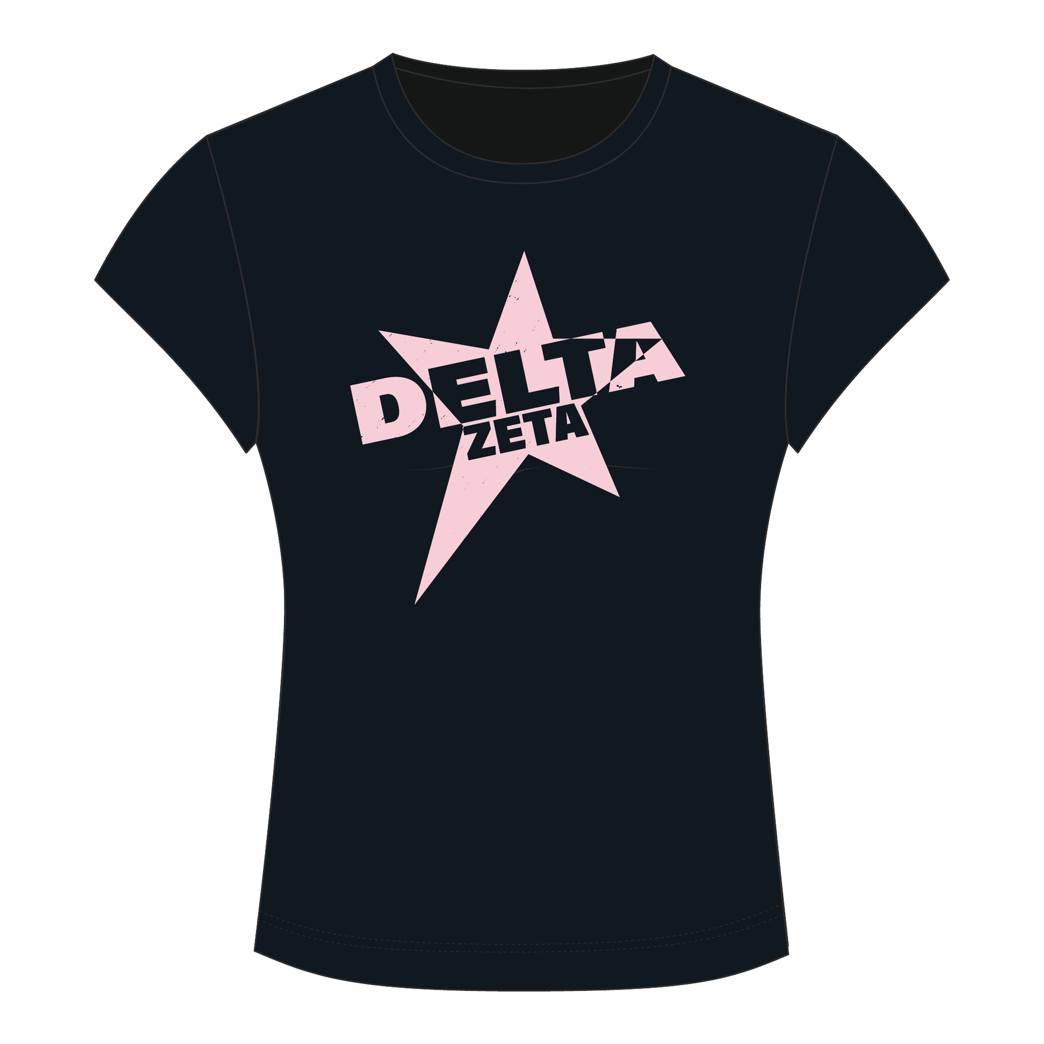 Delta Zeta Baby Tee — Black