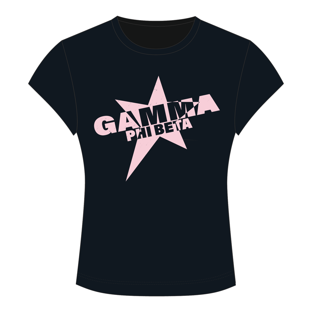 Gamma Phi Beta Baby Tee — Black
