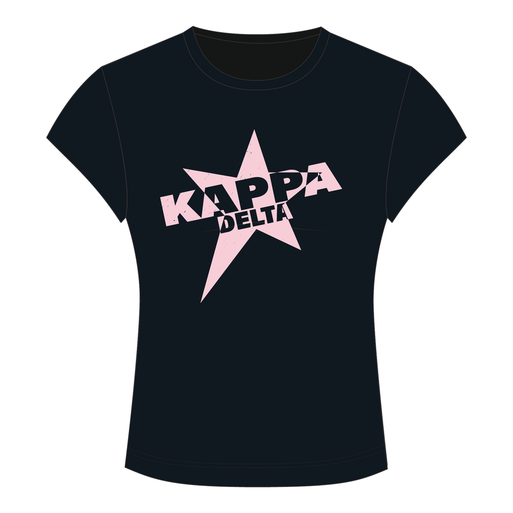 Kappa Delta Baby Tee — Black