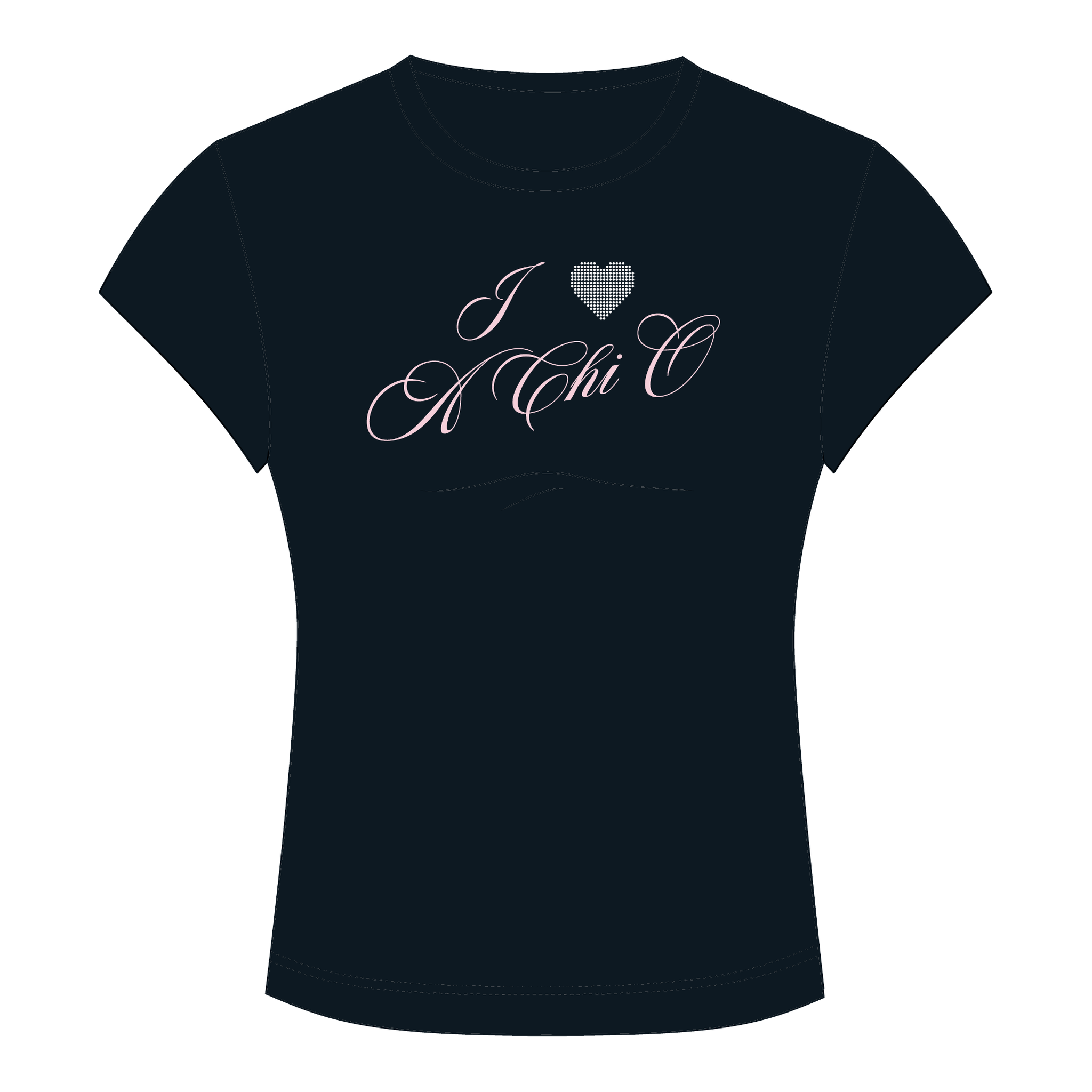 Alpha Chi Omega Baby Tee — Black