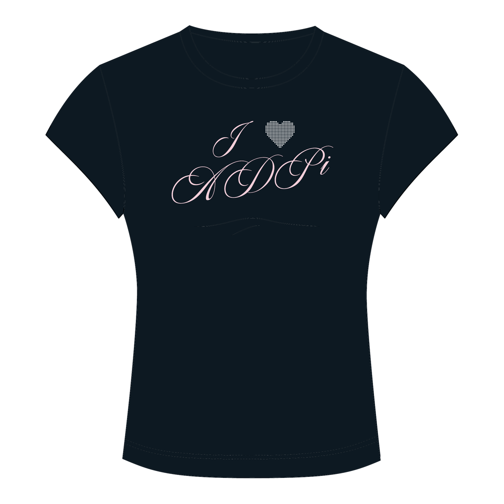 Alpha Delta Pi Baby Tee — Black