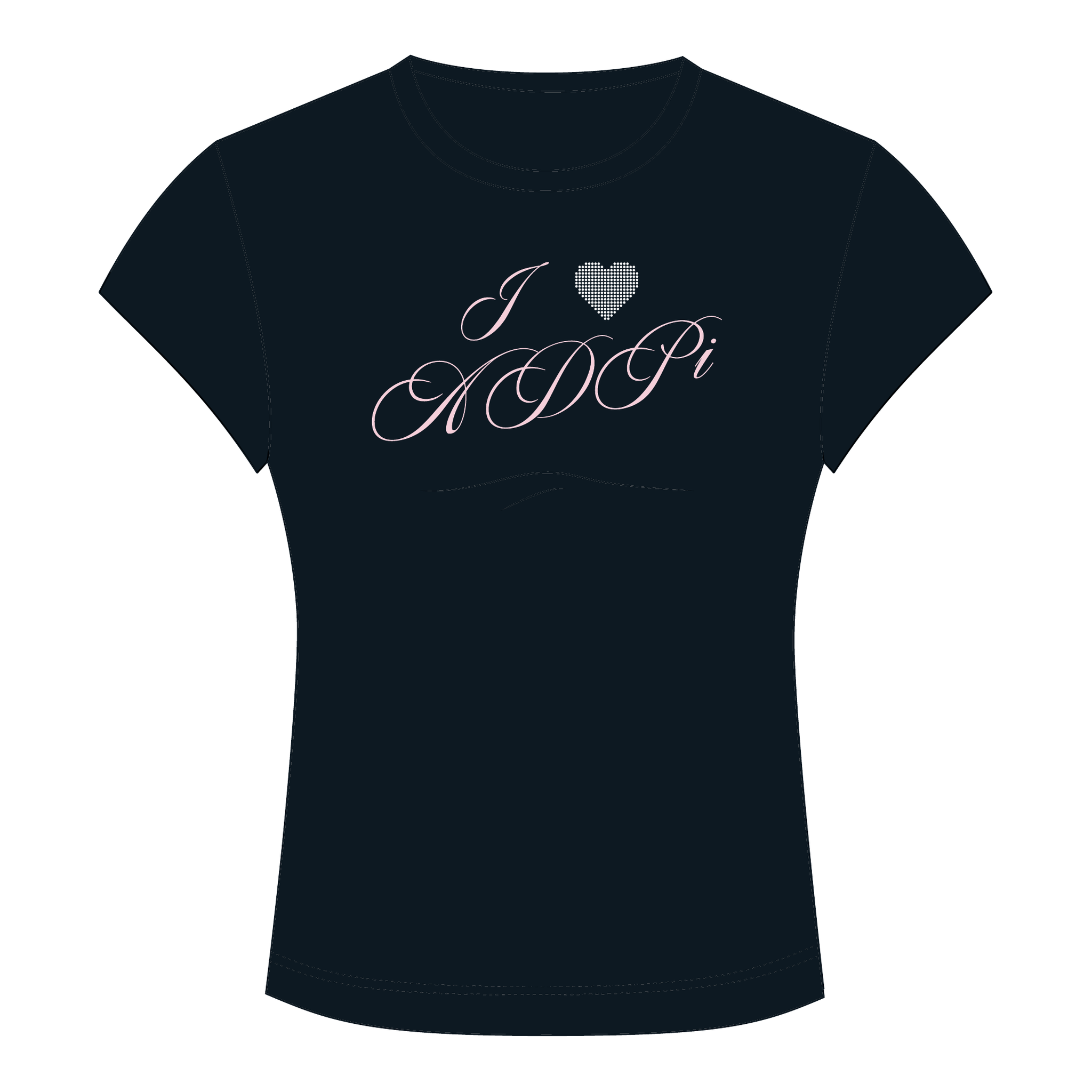 Alpha Delta Pi Baby Tee — Black