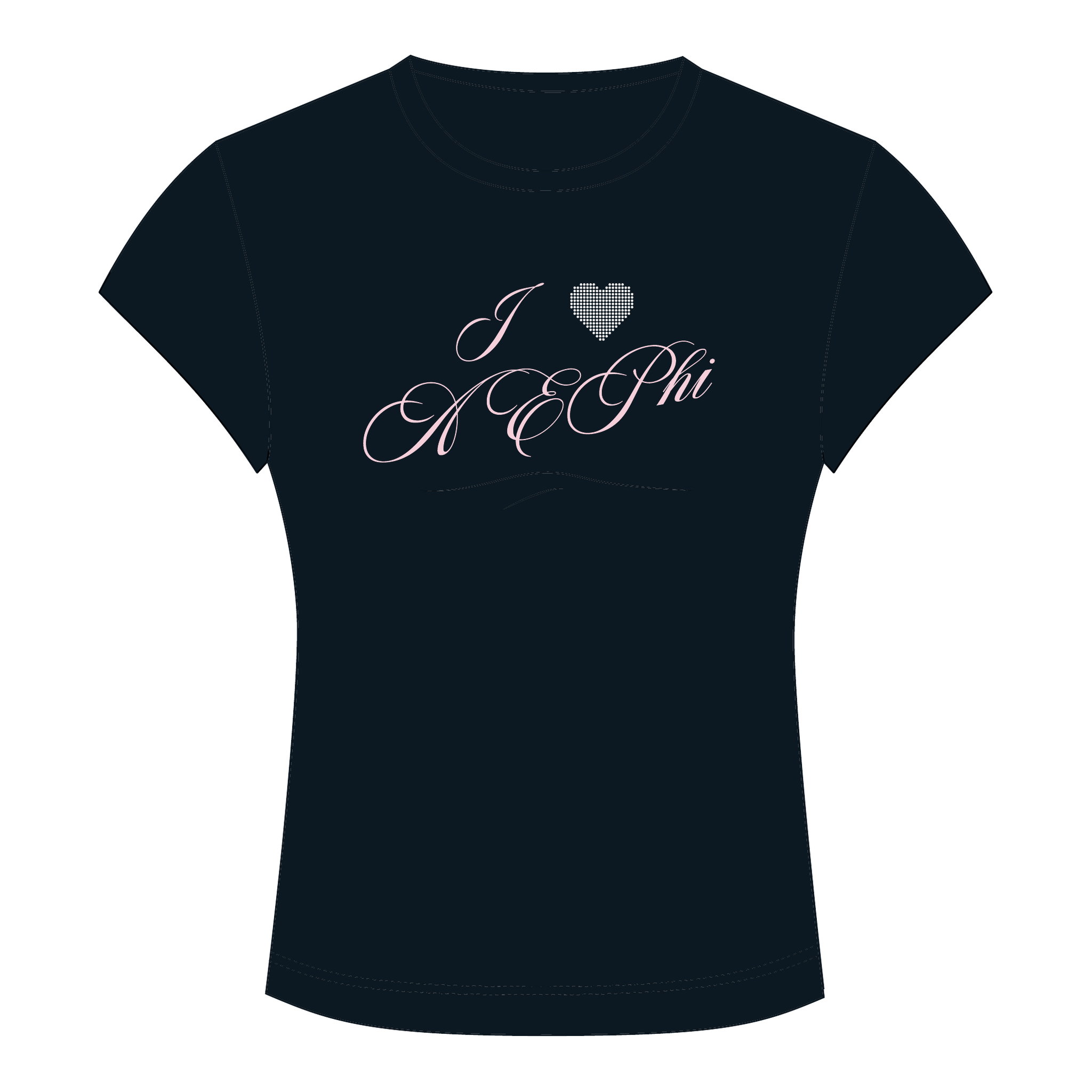 Alpha Epsilon Phi Baby Tee — Black