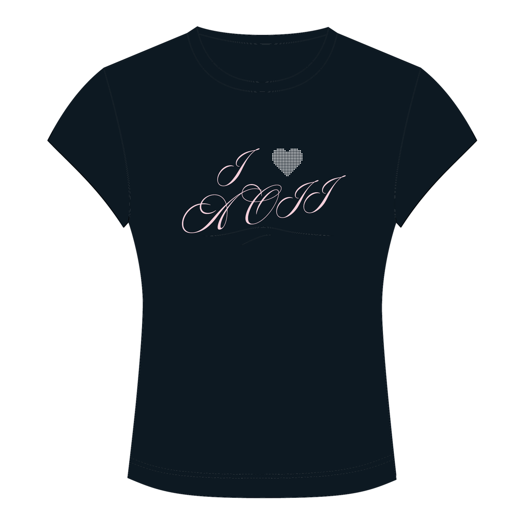 Alpha Omicron Pi Baby Tee — Black