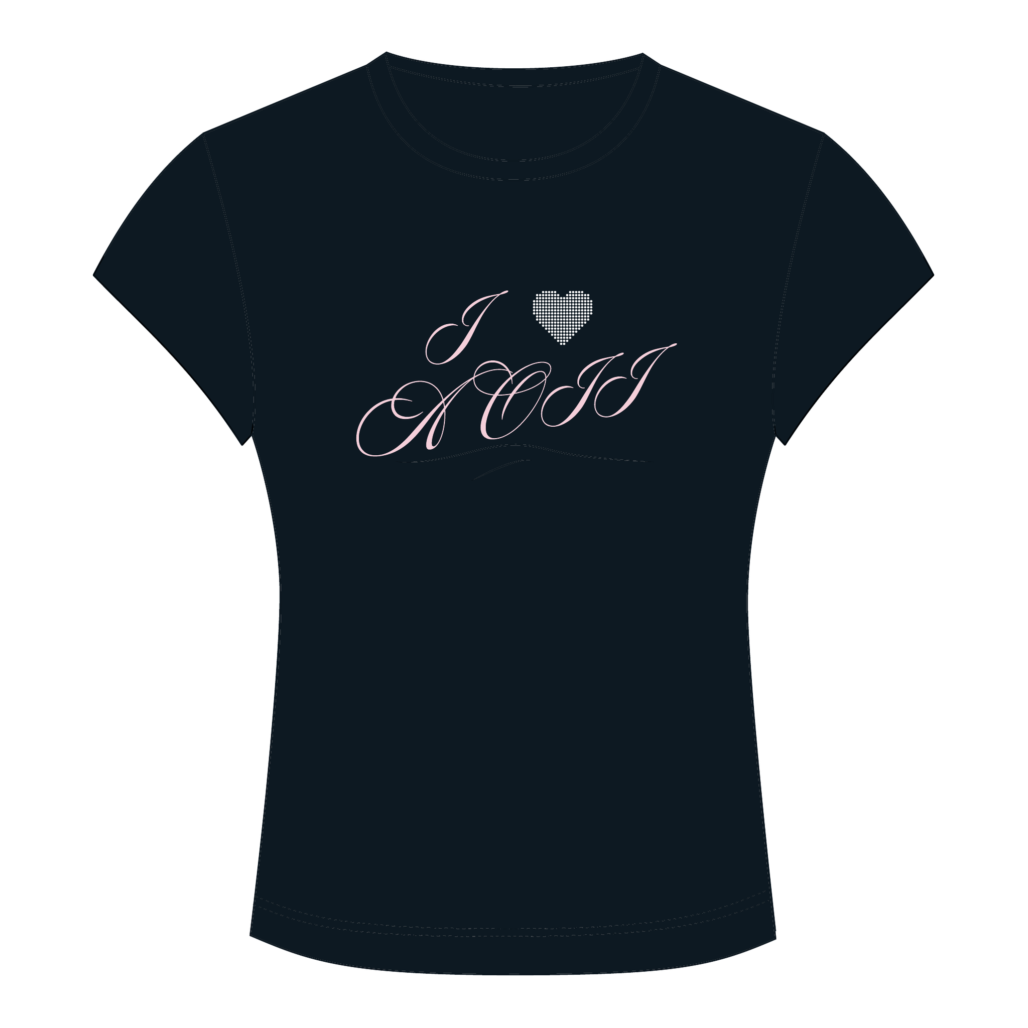 Alpha Omicron Pi Baby Tee — Black