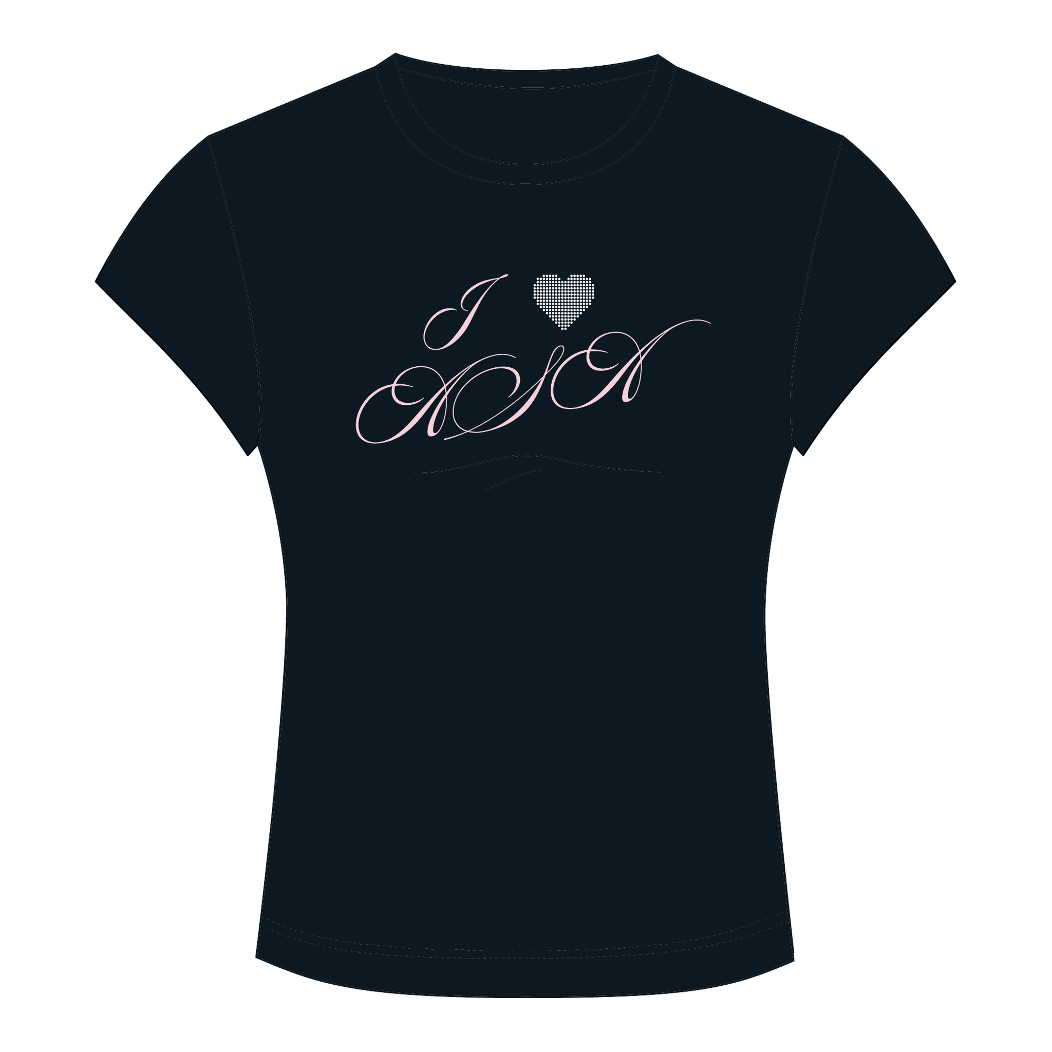 Alpha Sigma Alpha Baby Tee — Black