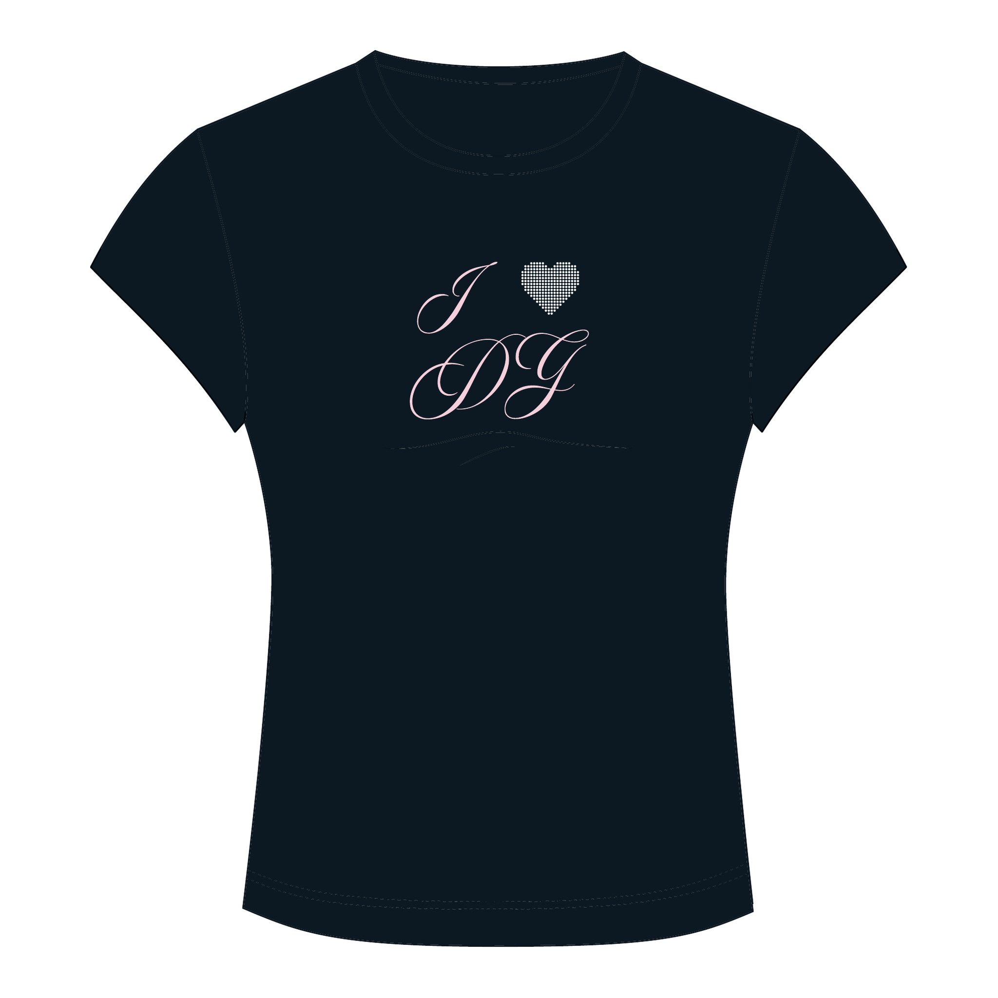 Delta Gamma Baby Tee — Black