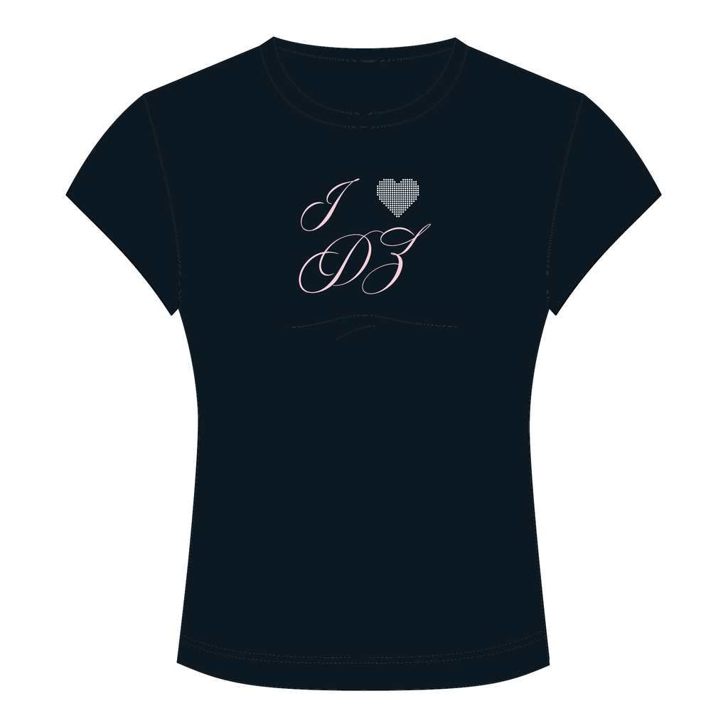 Delta Zeta Baby Tee — Black