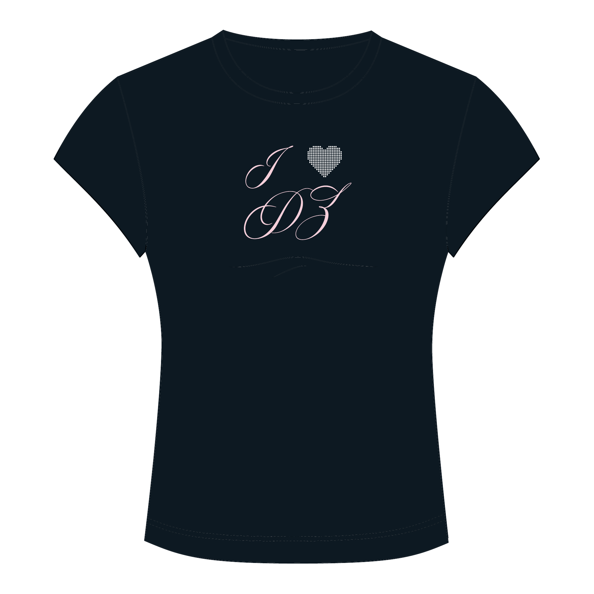 Delta Zeta Baby Tee — Black
