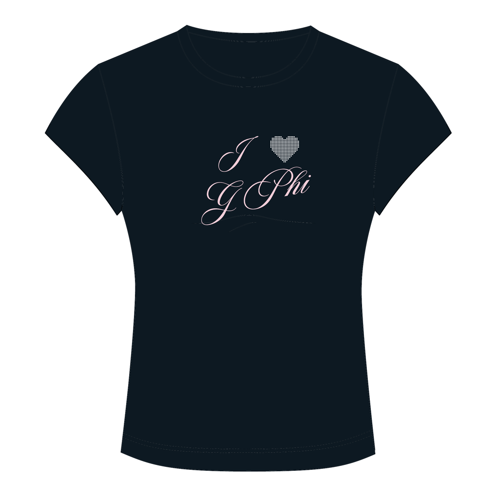 Gamma Phi Beta Baby Tee — Black