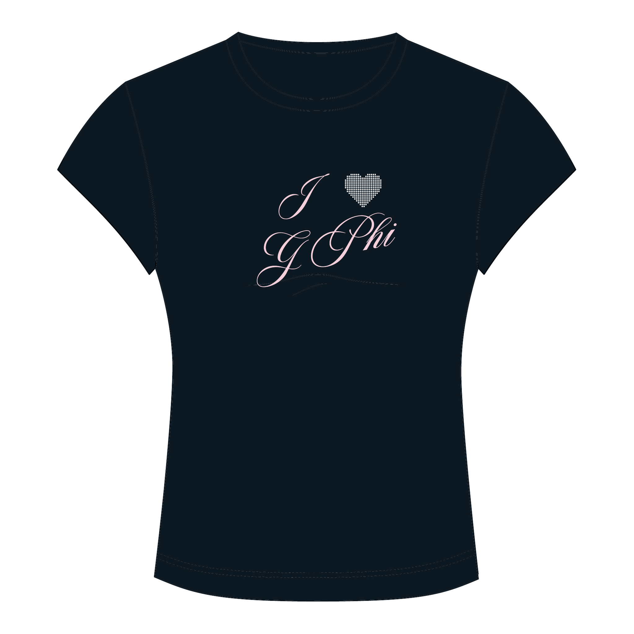 Gamma Phi Beta Baby Tee — Black