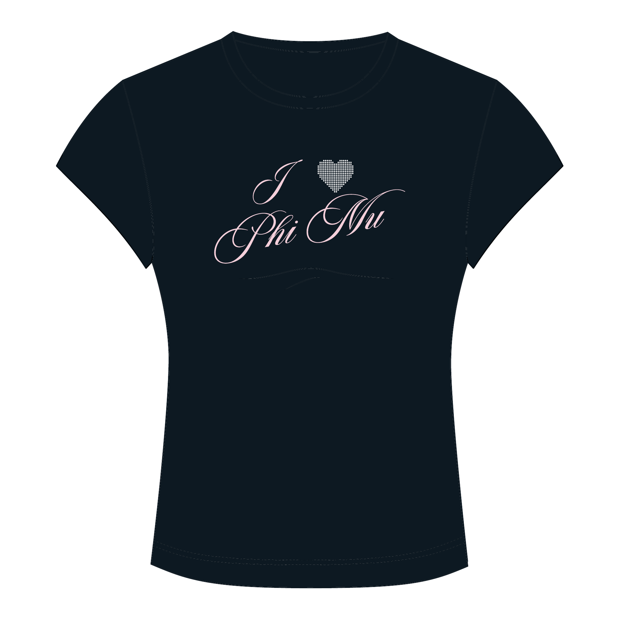 Phi Mu Baby Tee — Black