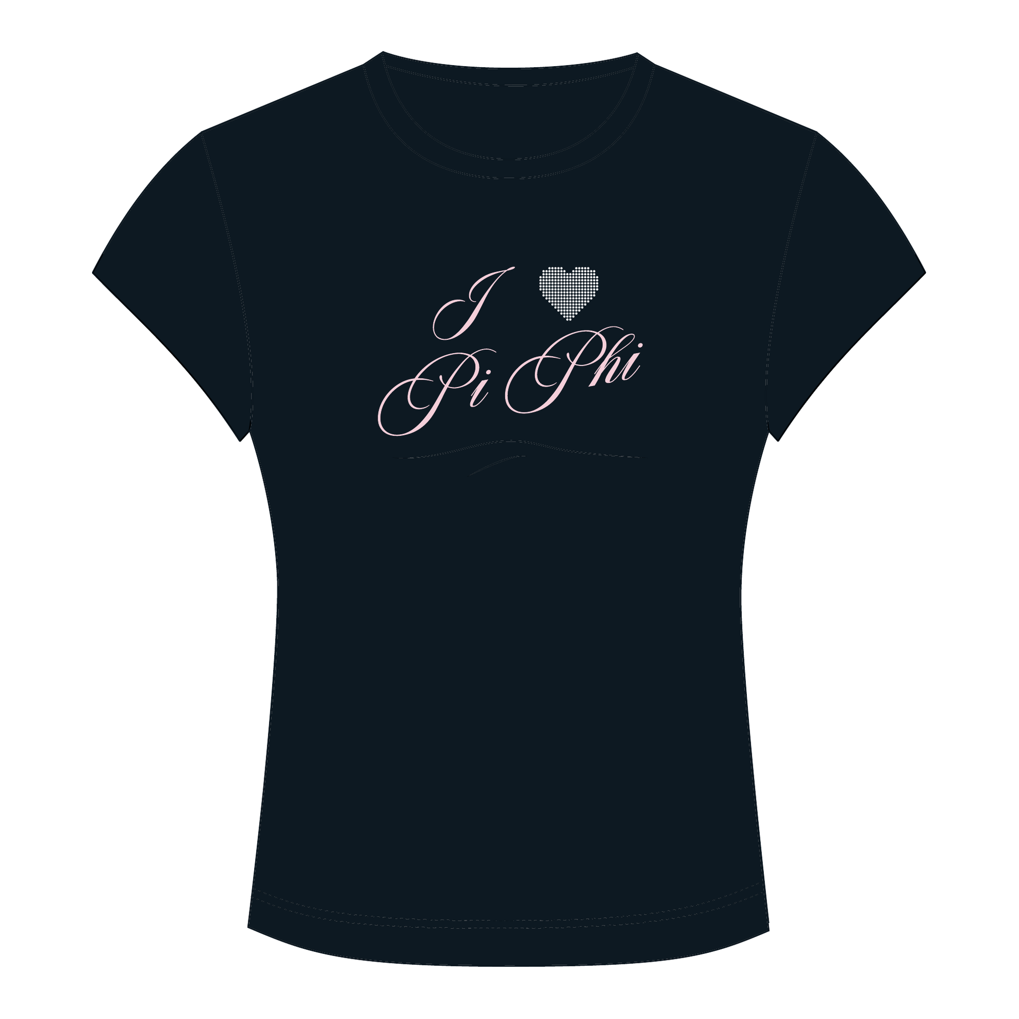 Pi Beta Phi Baby Tee — Black