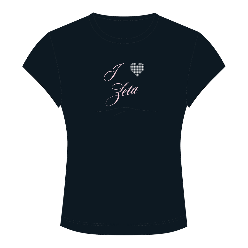 Zeta Tau Alpha Baby Tee — Black