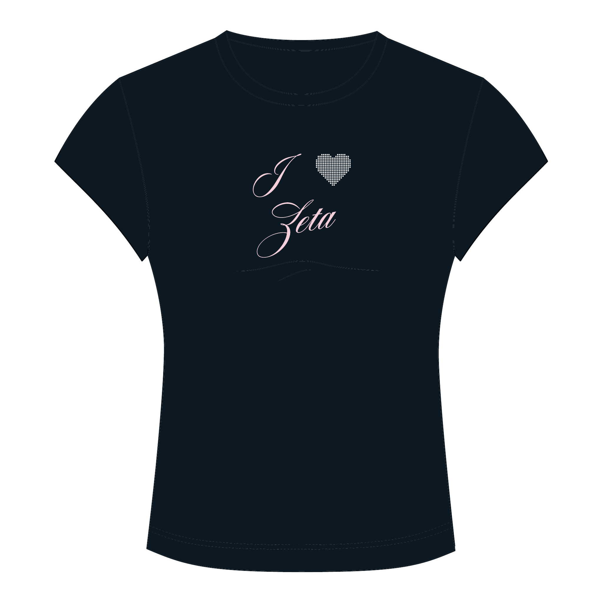 Zeta Tau Alpha Baby Tee — Black