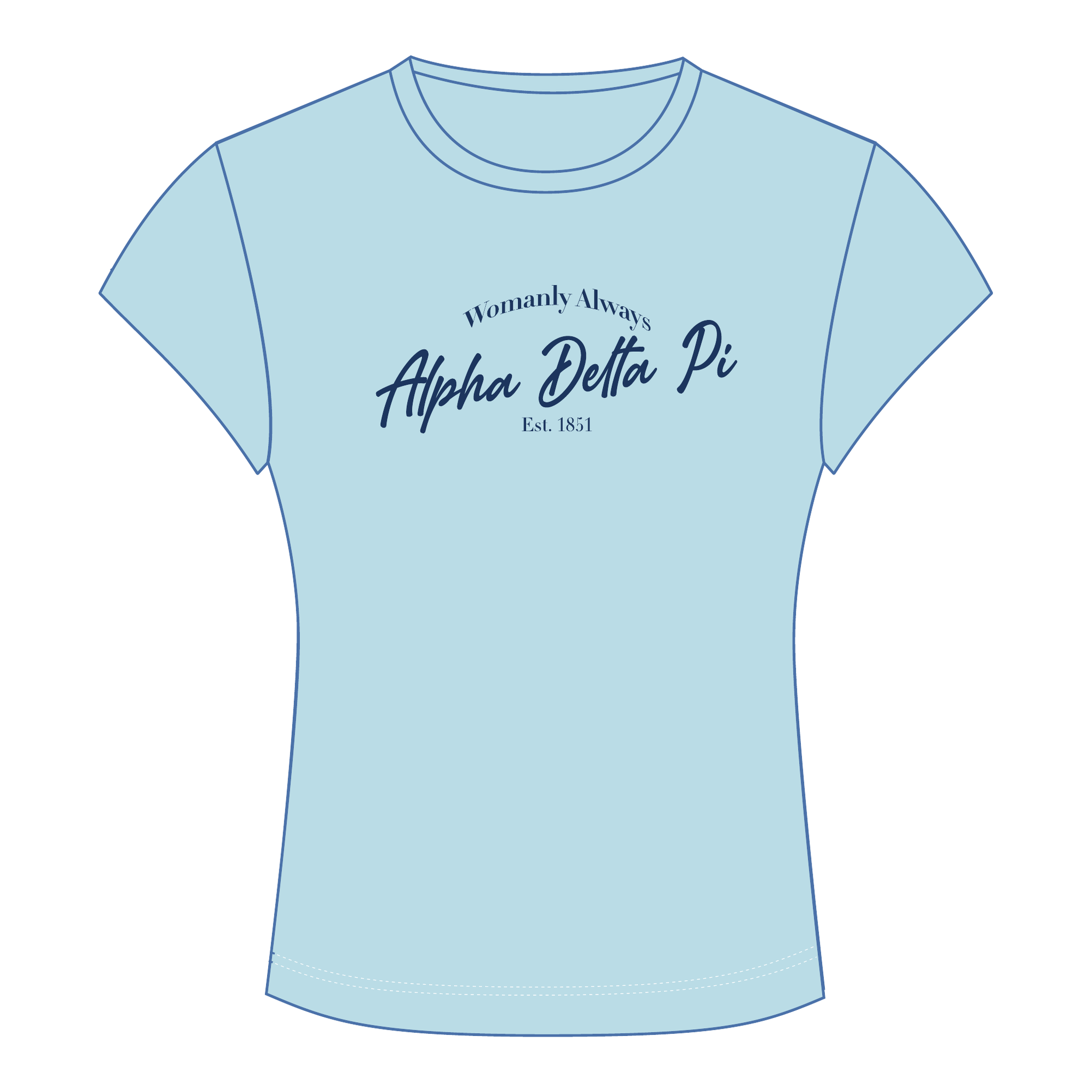 Alpha Delta Pi Baby Tee — Blue