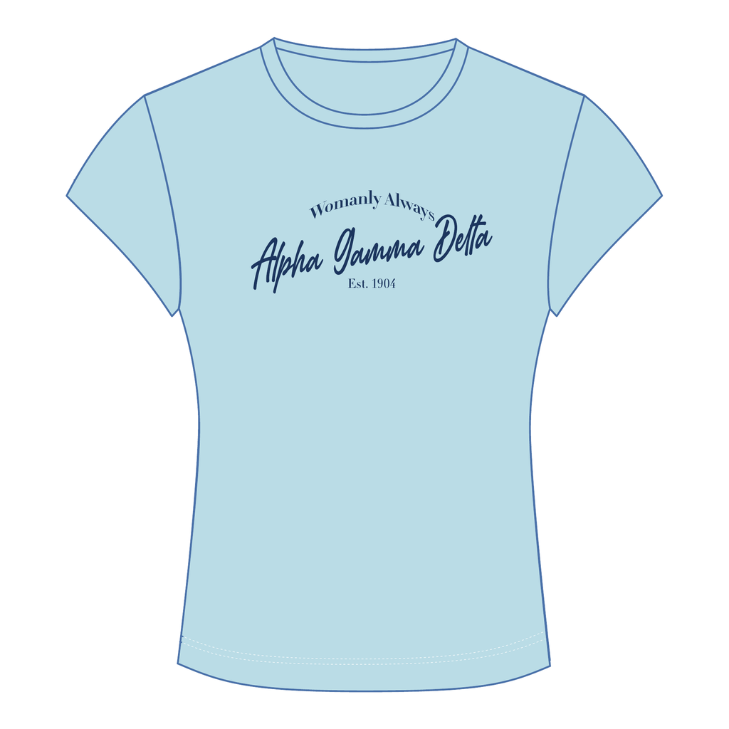 Alpha Gamma Delta Baby Tee — Blue