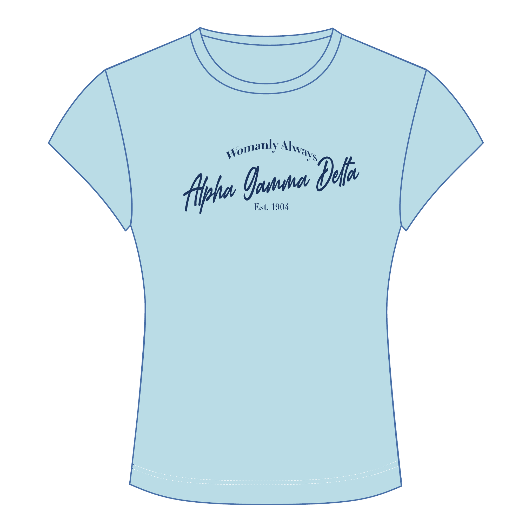 Alpha Gamma Delta Baby Tee — Blue