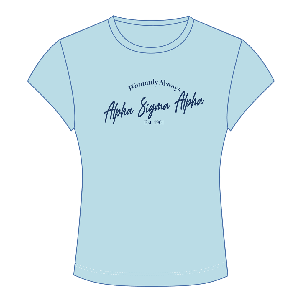 Alpha Sigma Alpha Baby Tee — Blue