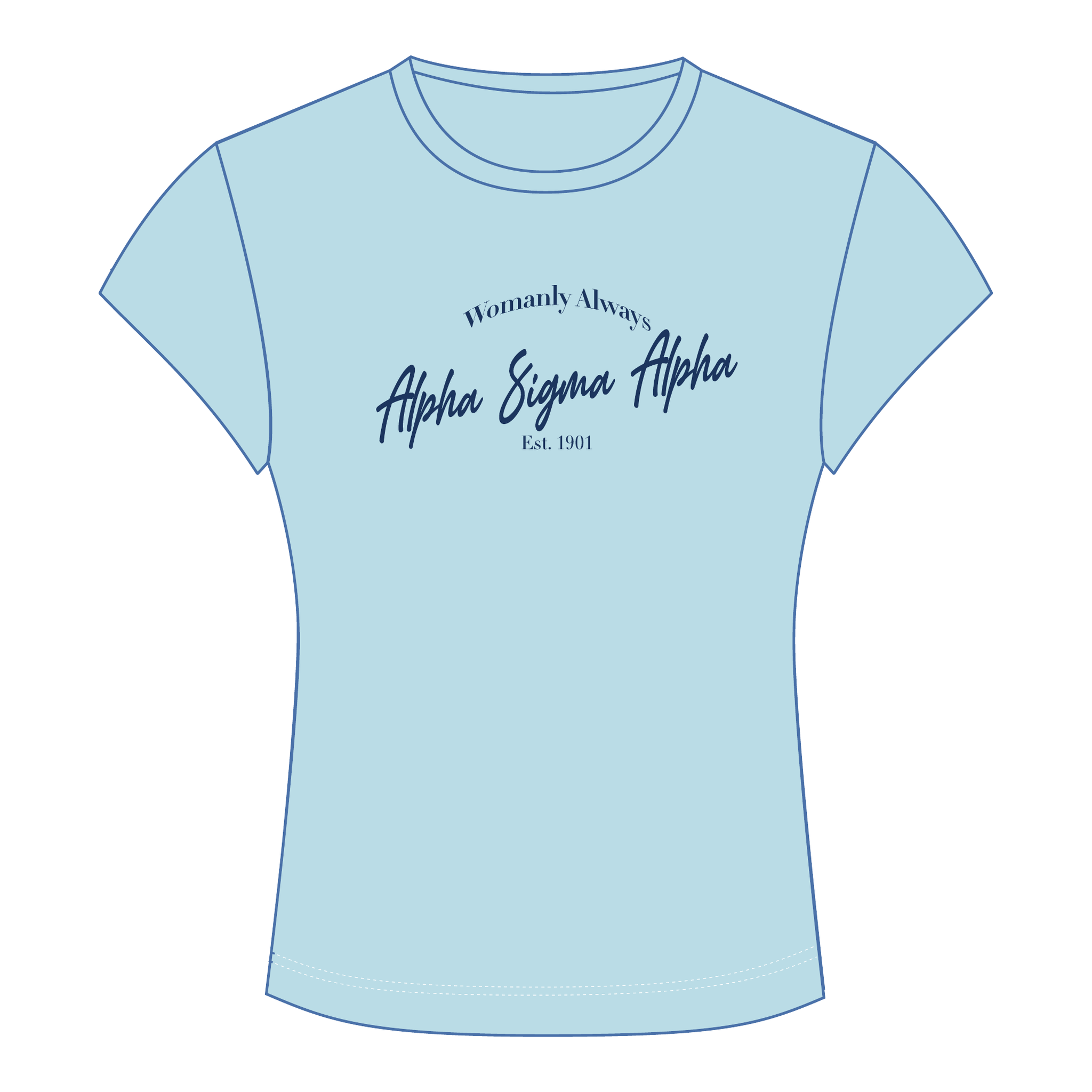 Alpha Sigma Alpha Baby Tee — Blue