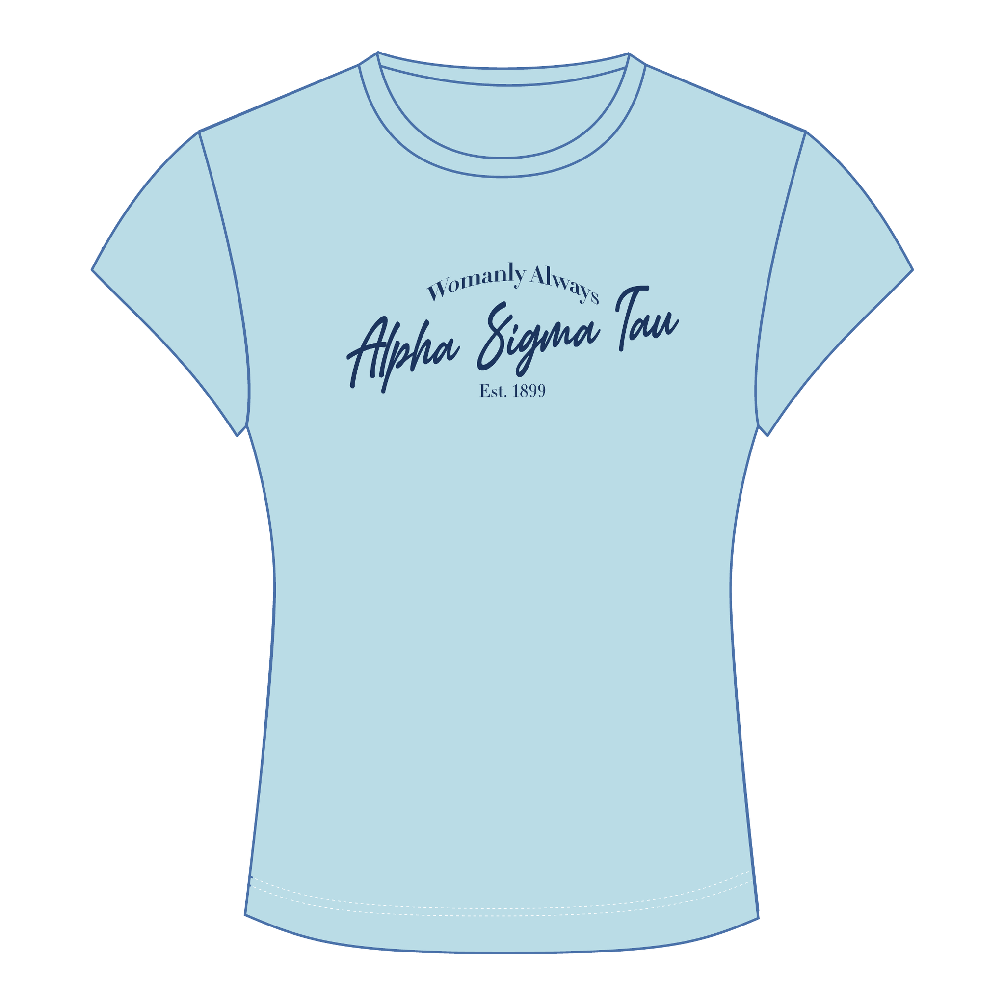 Alpha Sigma Tau Baby Tee — Blue