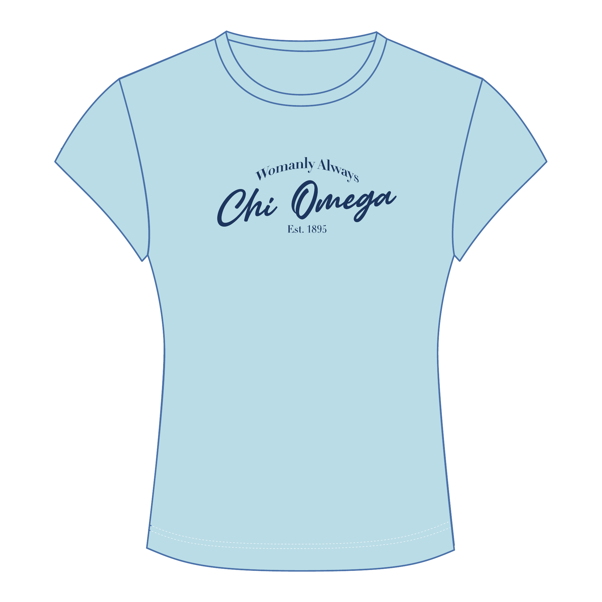 Chi Omega Baby Tee — Blue