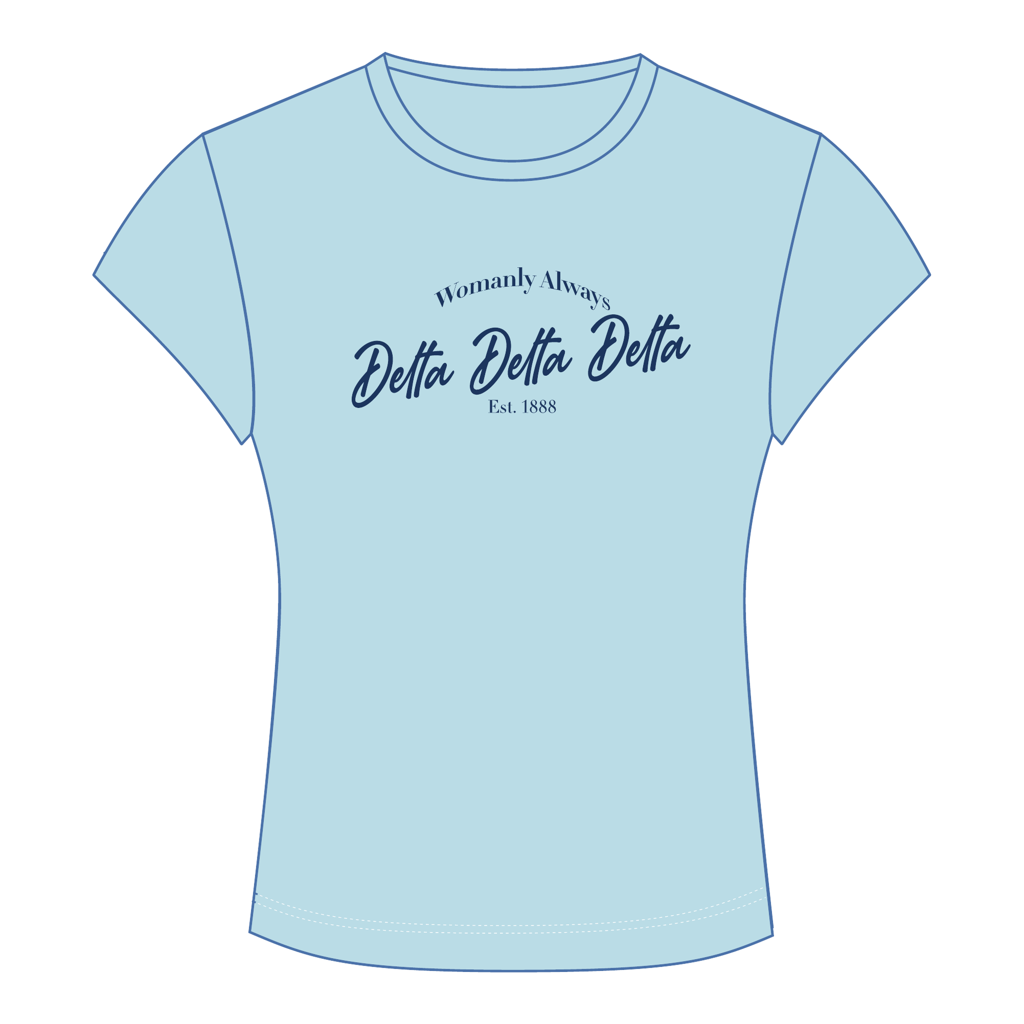 Delta Delta Delta Baby Tee — Blue