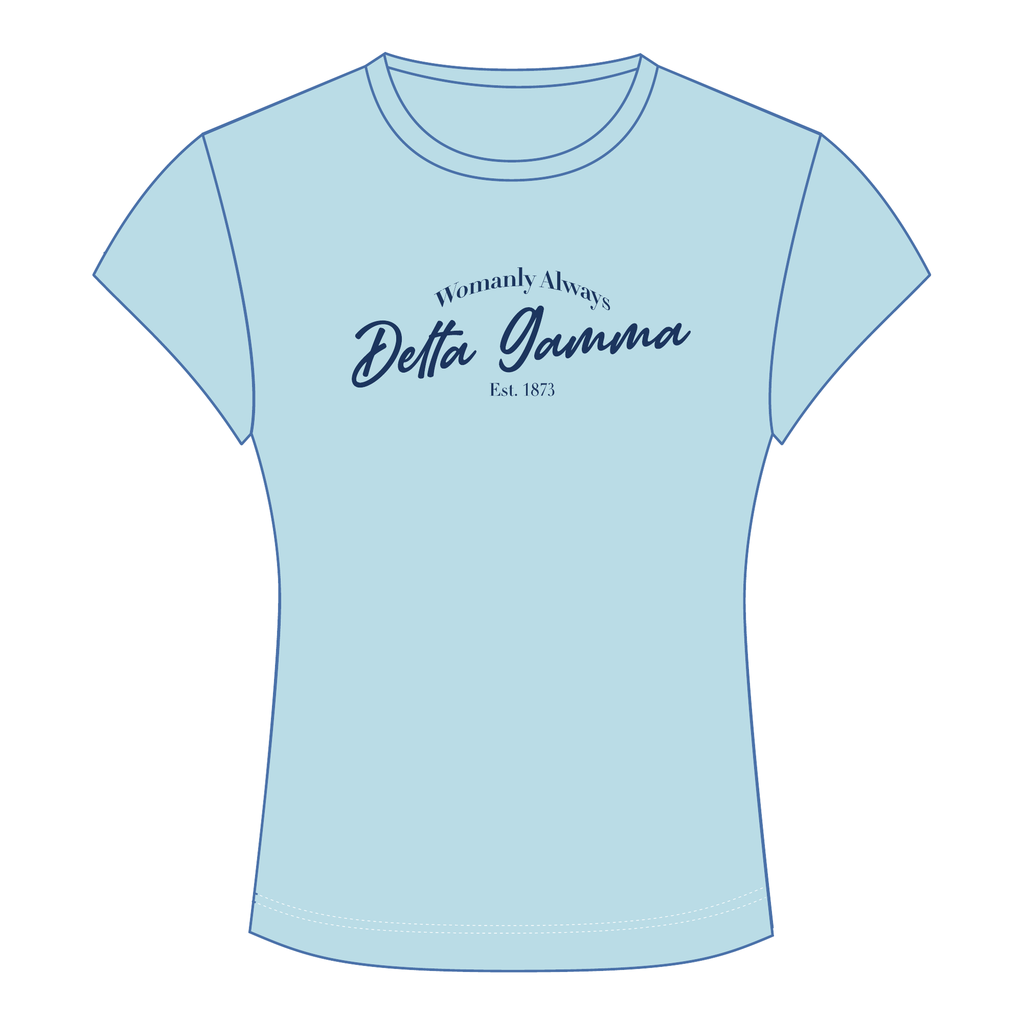 Delta Gamma Baby Tee — Blue