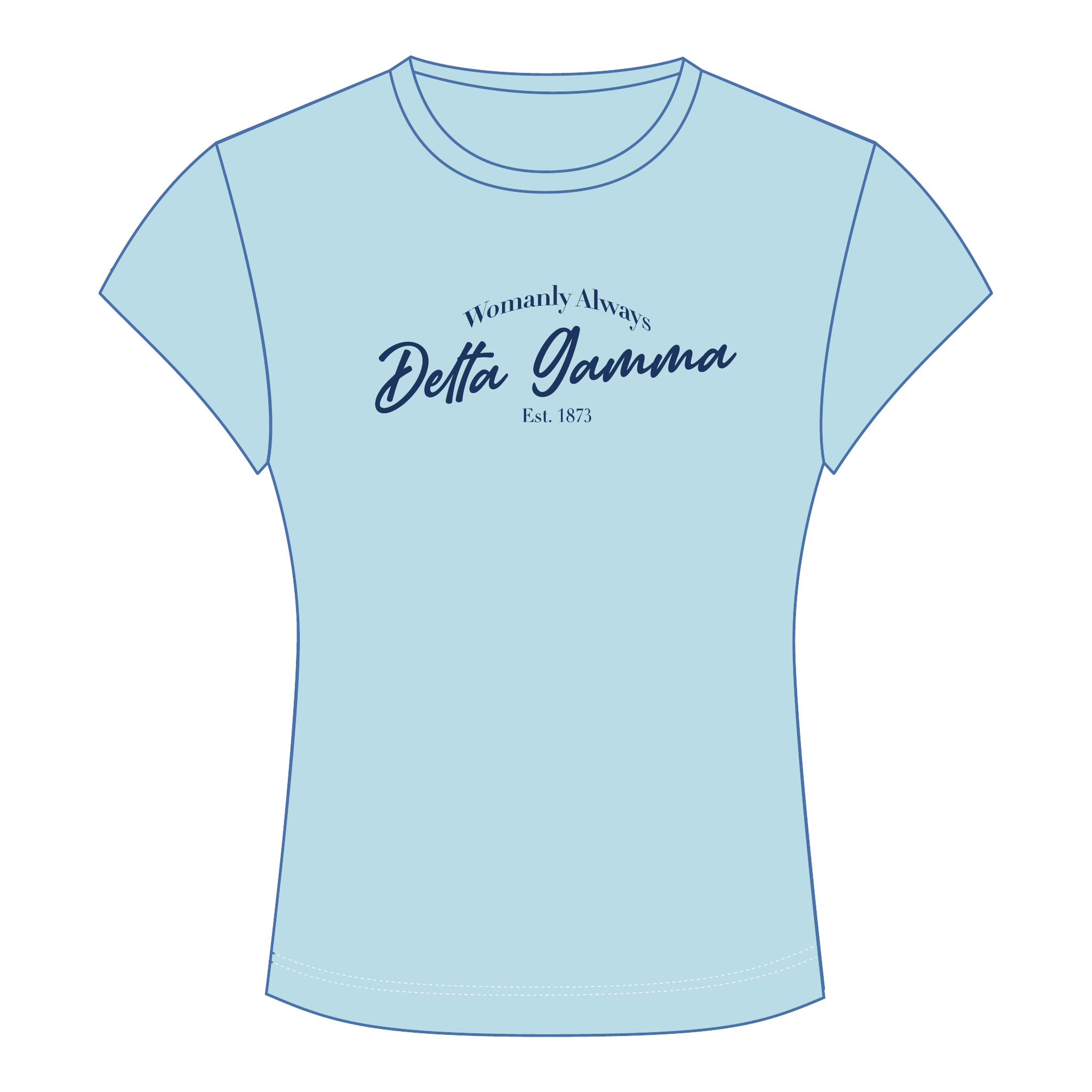 Delta Gamma Baby Tee — Blue