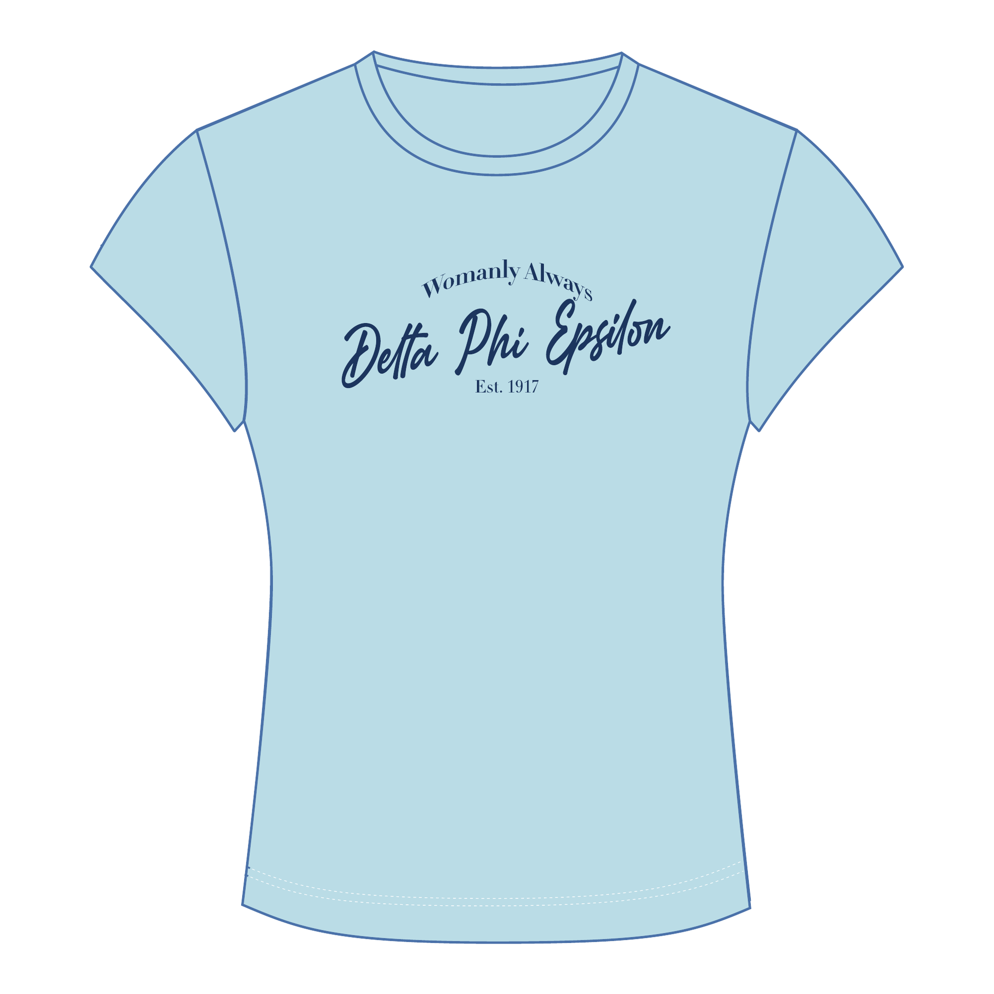 Delta Phi Epsilon Baby Tee — Blue