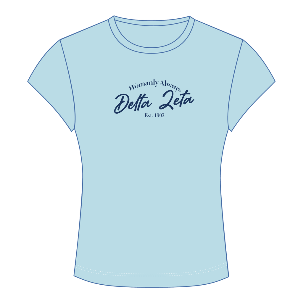 Delta Zeta Baby Tee — Blue