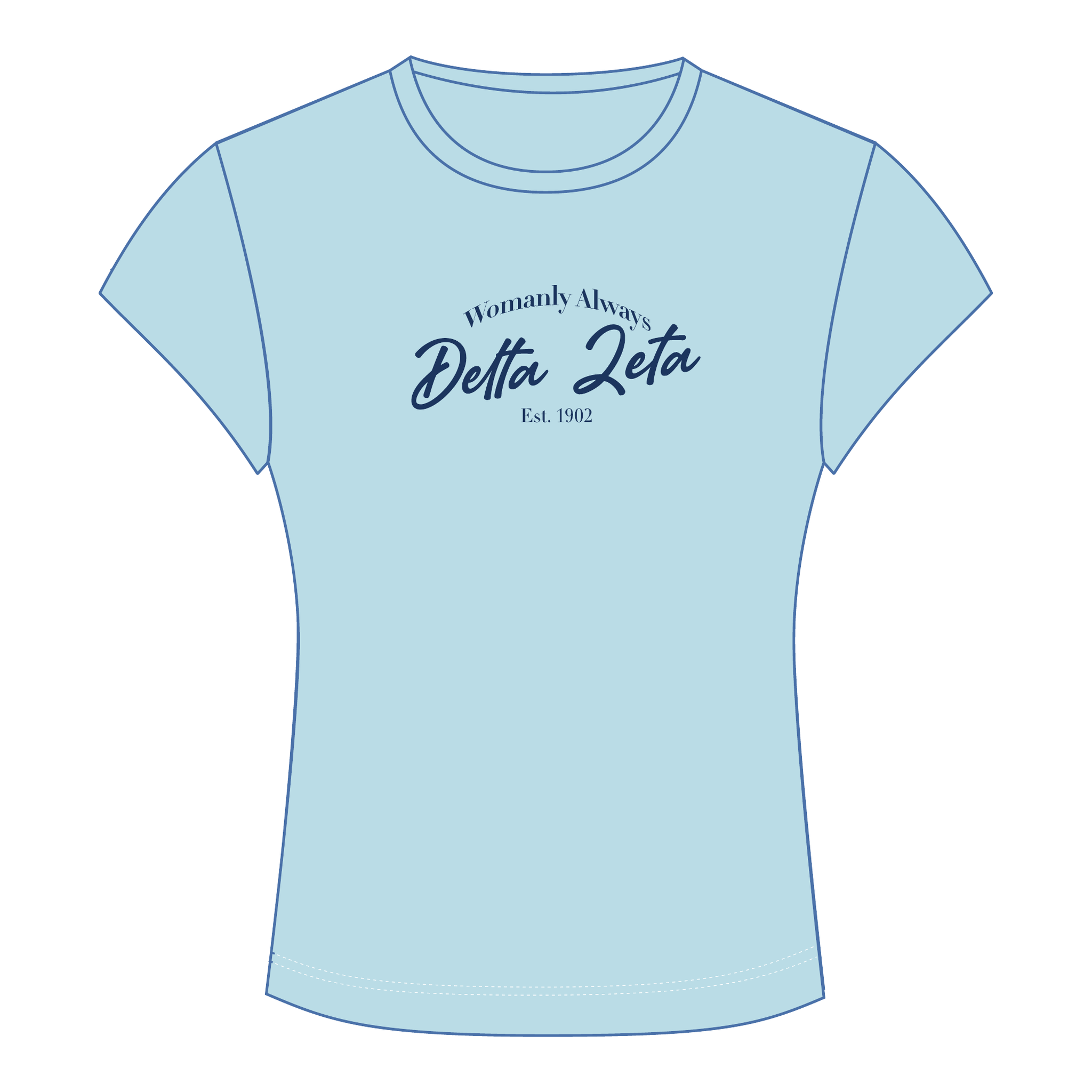 Delta Zeta Baby Tee — Blue