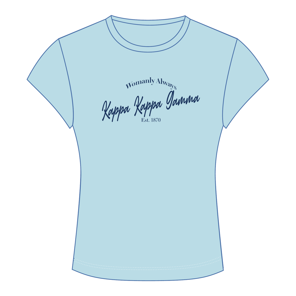 Kappa Kappa Gamma Baby Tee — Blue